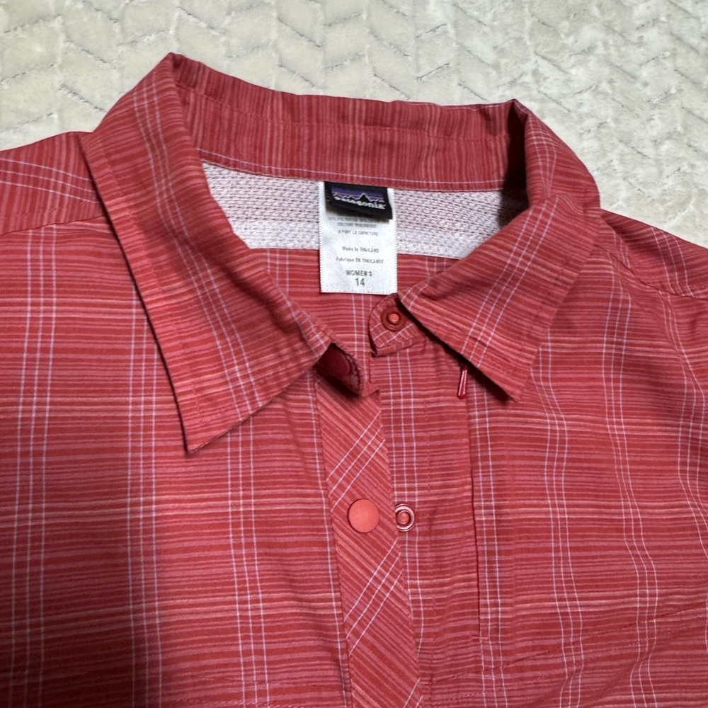 Patagonia Coral Plaid Women's Long Sleeve Top